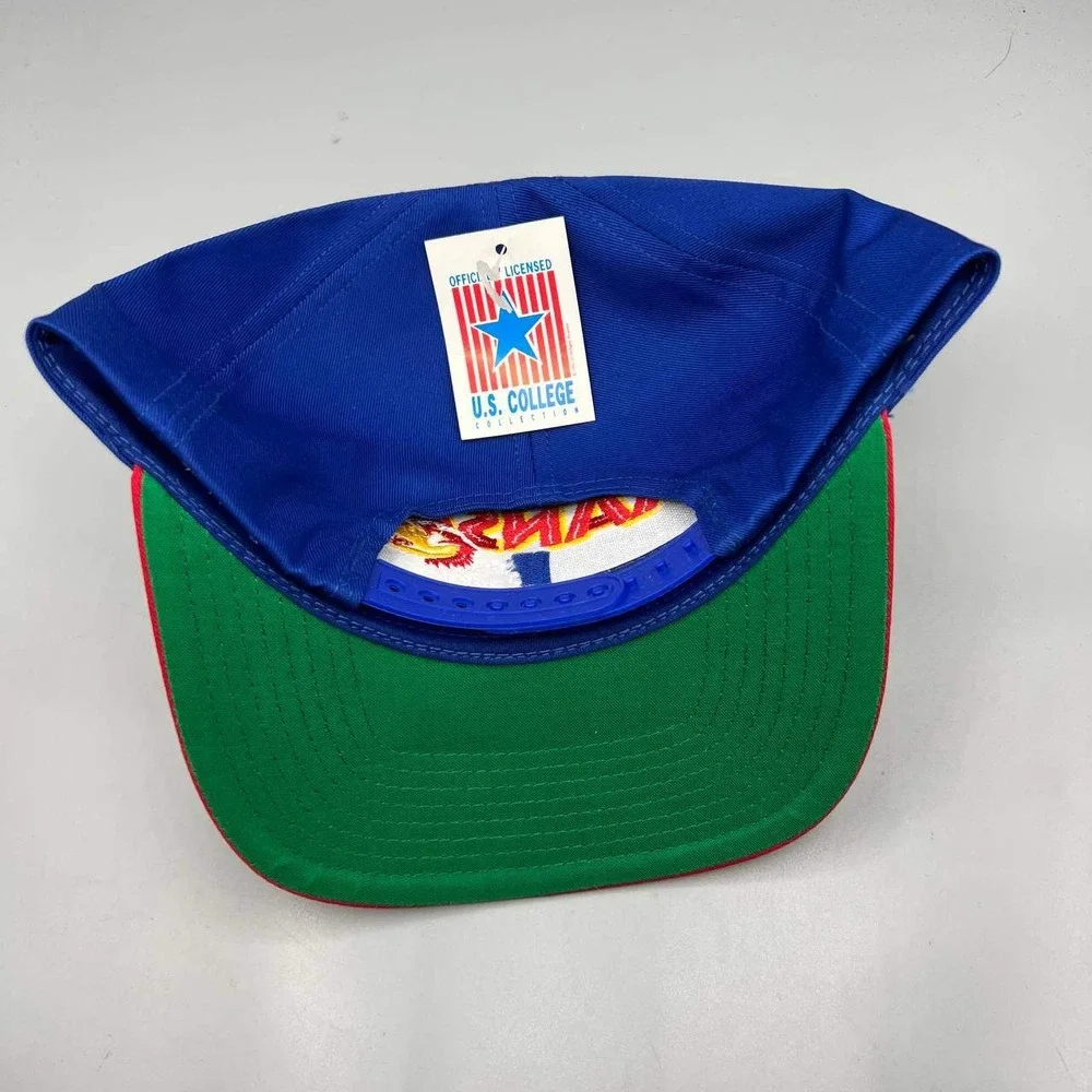 Vintage Kansas Jayhawks Hat Men Blue Red NCAA Snap‎ Back Cap New